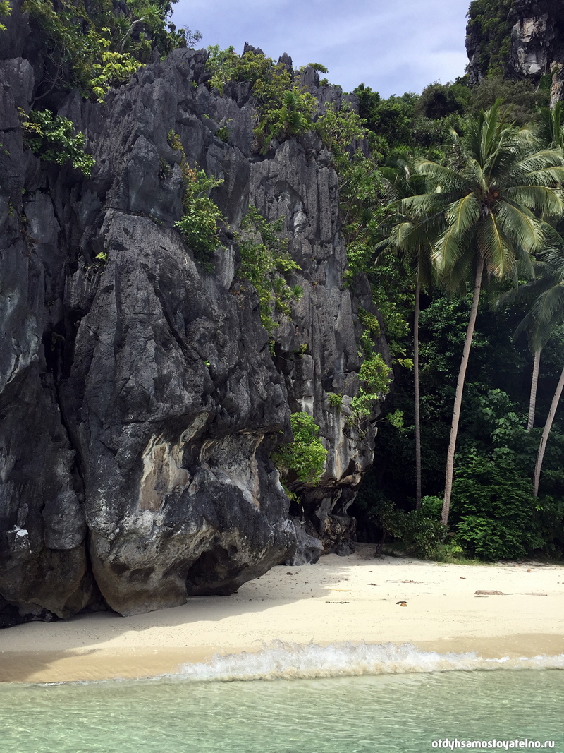 фото скал на пляже - филиппины